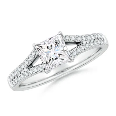 ANGARA LAB-GROWN SOLITAIRE PRINCESS-CUT DIAMOND SPLIT SHANK ENGAGEMENT RING