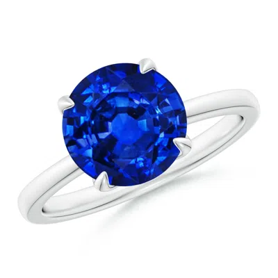 ANGARA LAB-GROWN SOLITAIRE ROUND BLUE SAPPHIRE CLASSIC ENGAGEMENT RING