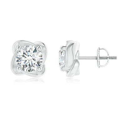 ANGARA LAB-GROWN SOLITAIRE ROUND DIAMOND PINWHEEL STUD EARRINGS