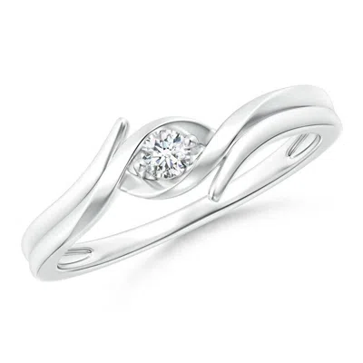 ANGARA LAB-GROWN SOLITAIRE ROUND DIAMOND RIBBON BYPASS RING