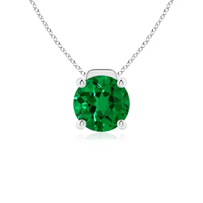 ANGARA LAB-GROWN SOLITAIRE ROUND EMERALD FLOATING PENDANT