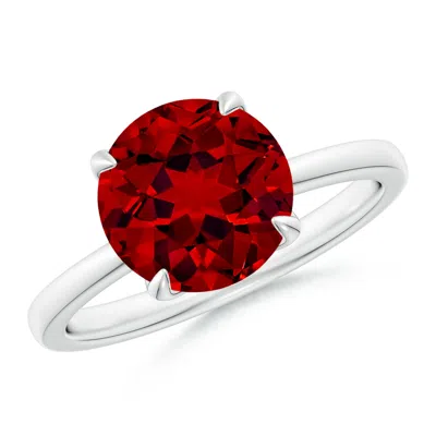 ANGARA LAB-GROWN SOLITAIRE ROUND RUBY CLASSIC ENGAGEMENT RING