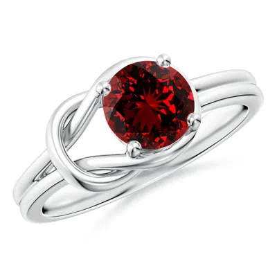 ANGARA LAB-GROWN SOLITAIRE RUBY INFINITY KNOT RING