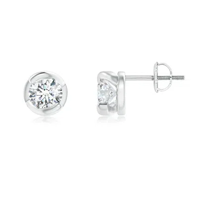 ANGARA LAB-GROWN SPIRAL-FRAMED DIAMOND SOLITAIRE STUD EARRINGS
