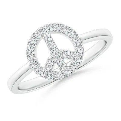 ANGARA LAB-GROWN TAPERED-SHANK DIAMOND PEACE SIGN RING