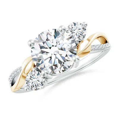 ANGARA LAB-GROWN THREE STONE DIAMOND TWISTED VINE RING