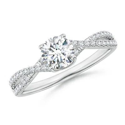 ANGARA LAB-GROWN TWIST SHANK SOLITAIRE ROUND DIAMOND ENGAGEMENT RING