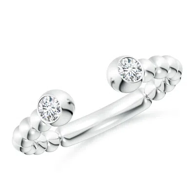 ANGARA LAB-GROWN TWO-STONE ROUND DIAMOND BEADED SHANK OPEN RING