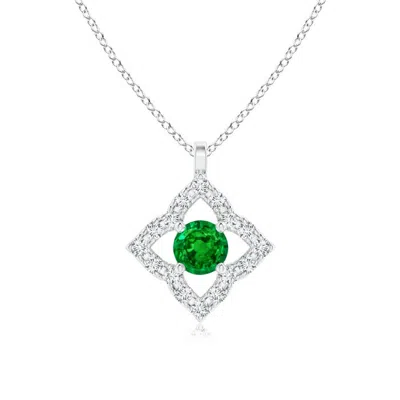 ANGARA LAB-GROWN VINTAGE INSPIRED EMERALD CLOVER PENDANT