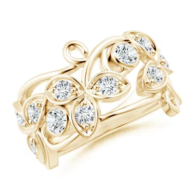 ANGARA LAB-GROWN VINTAGE STYLE DIAMOND FLOWER SCROLL RING