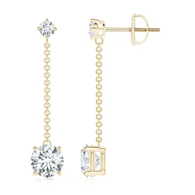 ANGARA LAB-GROWN YARD CHAIN DIAMOND DROP EARRINGS