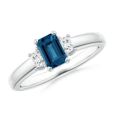 ANGARA LONDON BLUE TOPAZ AND DIAMOND THREE STONE RING
