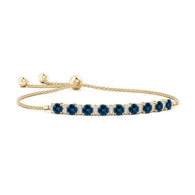 ANGARA LONDON BLUE TOPAZ BOLO BRACELET WITH DIAMOND ACCENTS