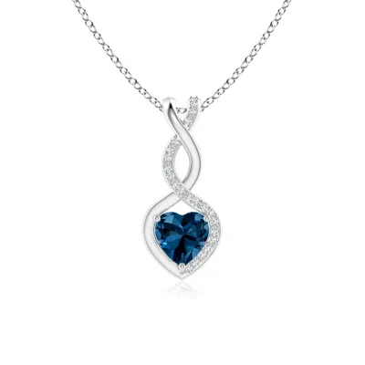 ANGARA LONDON BLUE TOPAZ INFINITY HEART PENDANT WITH DIAMONDS