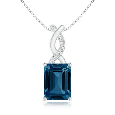 ANGARA LONDON BLUE TOPAZ PENDANT WITH DIAMOND ENTWINED BALE
