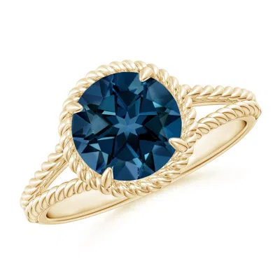ANGARA LONDON BLUE TOPAZ TWIST ROPE SPLIT SHANK RING