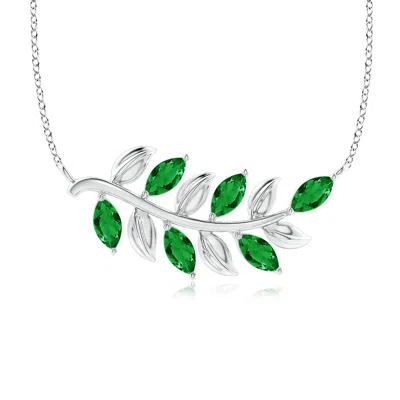 ANGARA MARQUISE EMERALD OLIVE BRANCH PENDANT