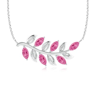ANGARA MARQUISE PINK SAPPHIRE OLIVE BRANCH PENDANT