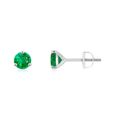 ANGARA MARTINI-SET ROUND EMERALD STUD EARRINGS