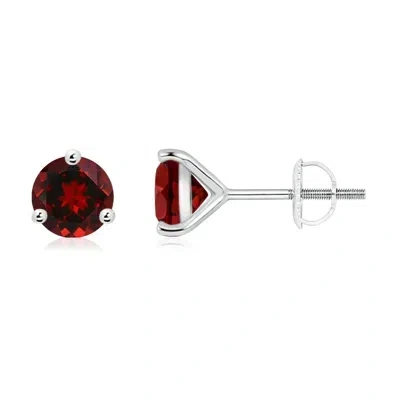 ANGARA MARTINI-SET ROUND GARNET STUD EARRINGS