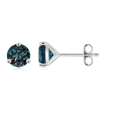 ANGARA MARTINI-SET ROUND LAB-GROWN ALEXANDRITE STUD EARRINGS