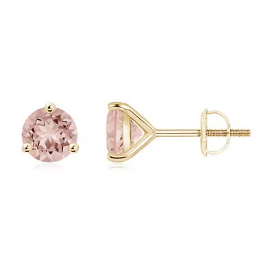 ANGARA MARTINI-SET ROUND MORGANITE STUD EARRINGS