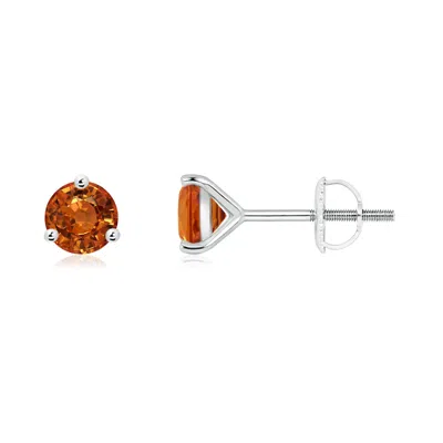 ANGARA MARTINI-SET ROUND ORANGE SAPPHIRE STUD EARRINGS