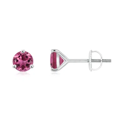 ANGARA MARTINI-SET ROUND PINK TOURMALINE STUD EARRINGS