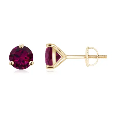 ANGARA MARTINI-SET ROUND RHODOLITE STUD EARRINGS