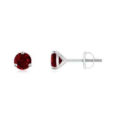 ANGARA MARTINI-SET ROUND RUBY STUD EARRINGS