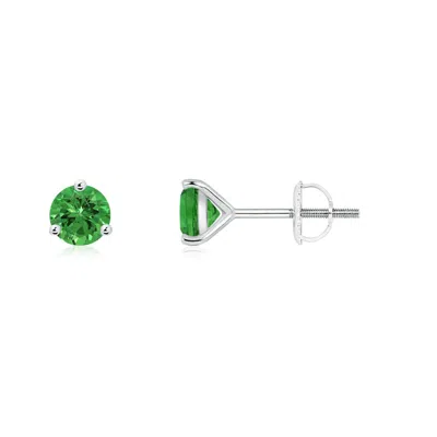 ANGARA MARTINI-SET ROUND TSAVORITE STUD EARRINGS