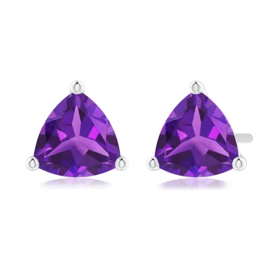 ANGARA MARTINI-SET TRILLION AMETHYST STUD EARRINGS
