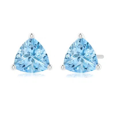 ANGARA MARTINI-SET TRILLION AQUAMARINE STUD EARRINGS