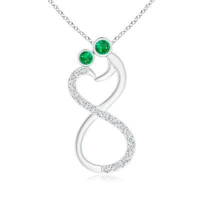 ANGARA MOM & ME EMERALD TWO STONE INFINITY PENDANT