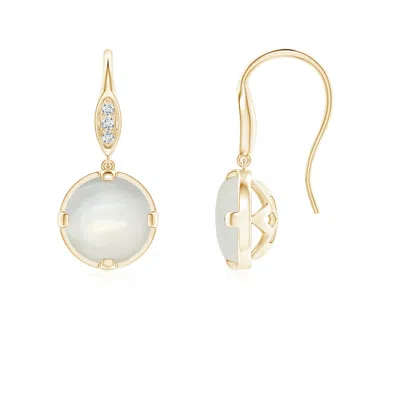 ANGARA MOONSTONE FISH HOOK EARRINGS WITH DIAMOND ACCENTS