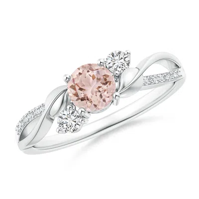 ANGARA MORGANITE AND DIAMOND TWISTED VINE RING