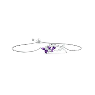 ANGARA MULTI-SHAPE AMETHYST & DIAMOND SUMI STROKE BOLO BRACELET