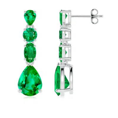 ANGARA MULTI-SHAPE EMERALD DANGLE EARRINGS