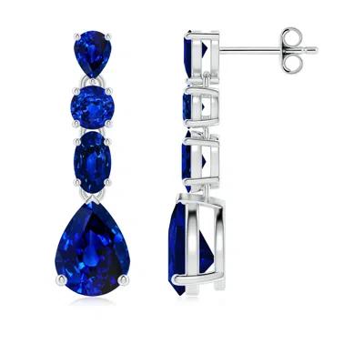 ANGARA MULTI-SHAPE LAB-GROWN BLUE SAPPHIRE DANGLE EARRINGS