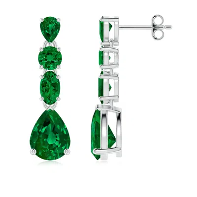 ANGARA MULTI-SHAPE LAB-GROWN EMERALD DANGLE EARRINGS