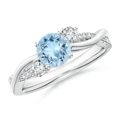 ANGARA NATURE INSPIRED AQUAMARINE & DIAMOND TWISTED VINE RING