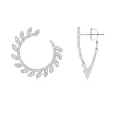 ANGARA NATURE INSPIRED DIAMOND FRONT-TO-BACK LEAF EARRINGS