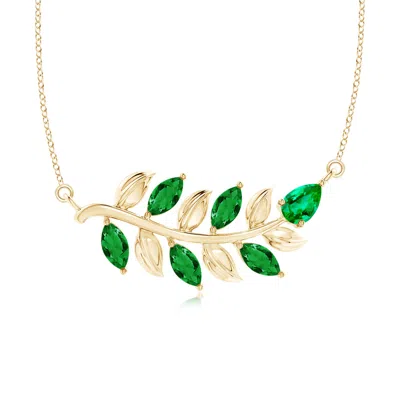 ANGARA NATURE INSPIRED EMERALD TREE BRANCH NECKLACE