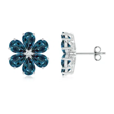 ANGARA NATURE INSPIRED LAB-GROWN ALEXANDRITE & DIAMOND FLOWER EARRINGS