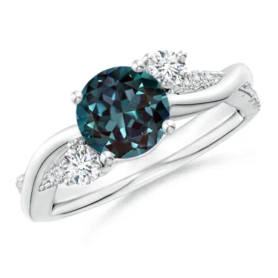 ANGARA NATURE INSPIRED LAB-GROWN ALEXANDRITE & DIAMOND TWISTED VINE RING