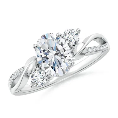 ANGARA NATURE INSPIRED OVAL LAB-GROWN DIAMOND TWISTED VINE ENGAGEMENT RING