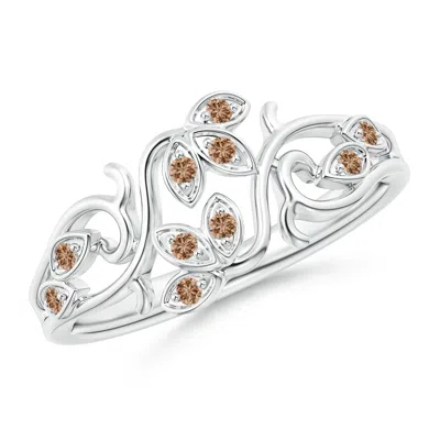 ANGARA NATURE INSPIRED PAVE-SET COFFEE DIAMOND LEAF AND VINE RING