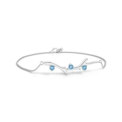 ANGARA NATURE INSPIRED ROUND AQUAMARINE TREE BRANCH BRACELET