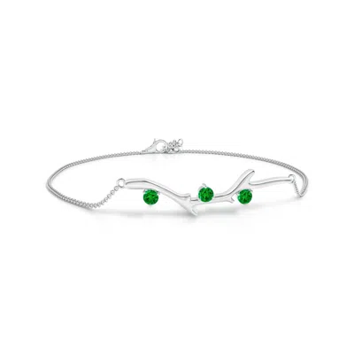ANGARA NATURE INSPIRED ROUND EMERALD TREE BRANCH BRACELET