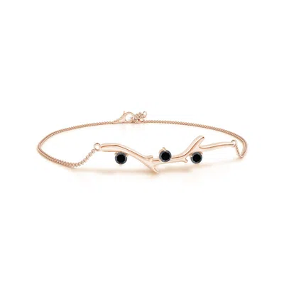 ANGARA NATURE INSPIRED ROUND ENHANCED BLACK DIAMOND TREE BRANCH BRACELET